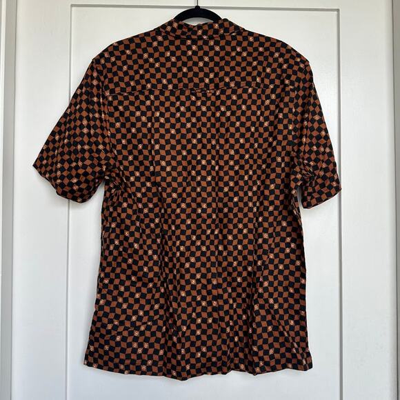 NWT Madewell Womens Check Daisy Print Black Boxy Short-Sleeve Shirt Size S NJ738 - Picture 8 of 9